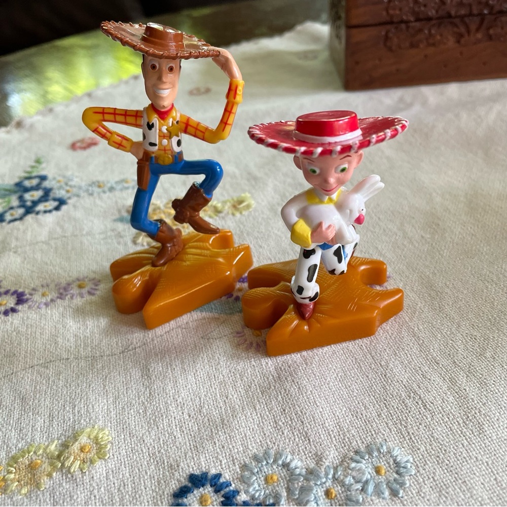 Vintage Disney Toy Story 2 McDonald's Happy Meal Interlocking Woody & Jessie 4" - Picture 3 of 11